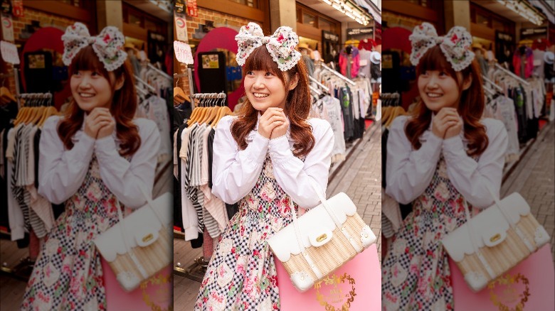 Girl in Harajuku style outfit