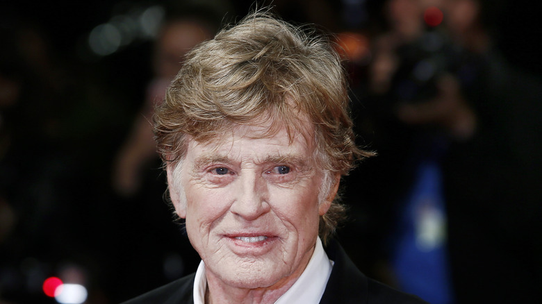 Robert Redford smiling black tie suit