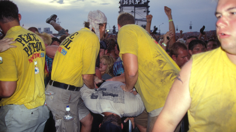 Security workers at Woodstock 99