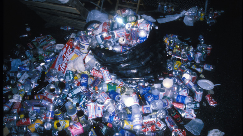 A garbage can at Woodstock 99