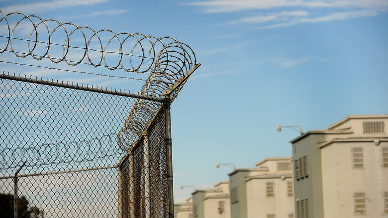 The exterior of a prison