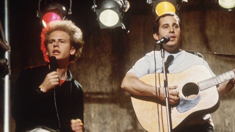 Simon and Garfunkel performing