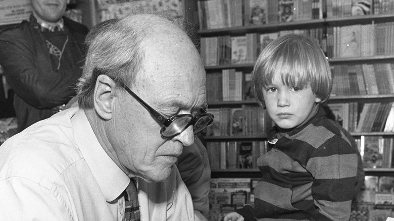 Roald Dahl and child