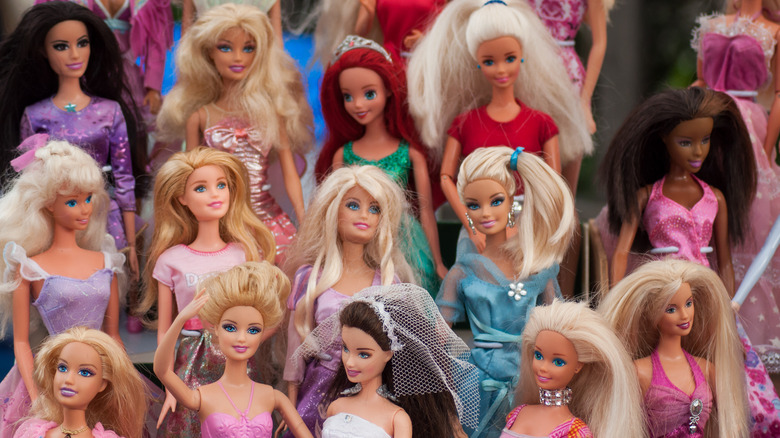 A selection of Barbie dolls