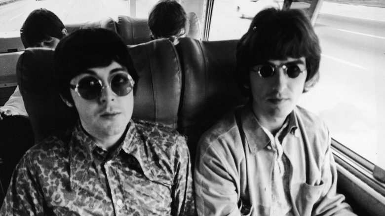 Paul McCartney and George Harrison in 1966