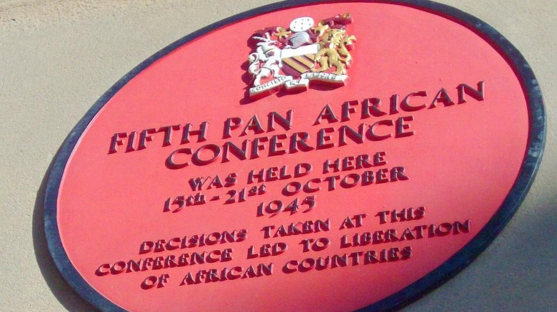 Plaque commemorating 5th Pan African Congress