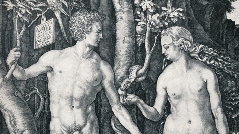 Illustration Adam and Eve in the Garden of Eden