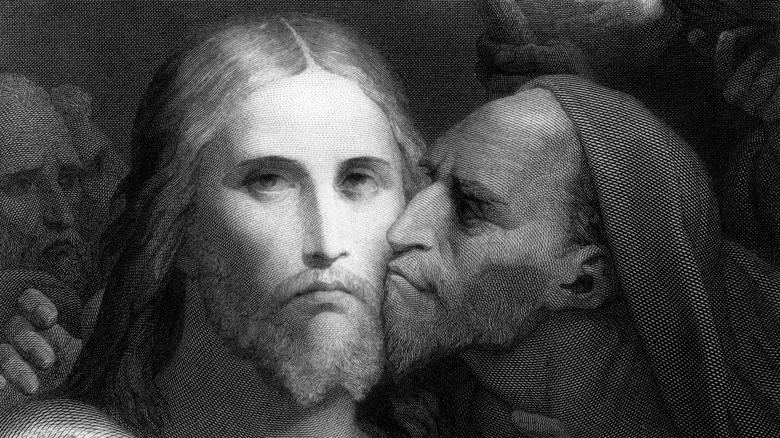 Illustration of Judas kissing Jesus