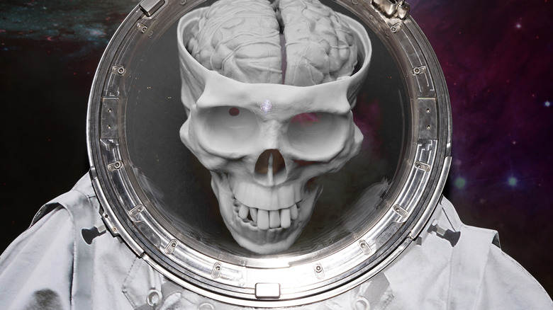 Skull inside spacesuit