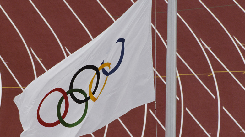 Olympic Flag at half-mast