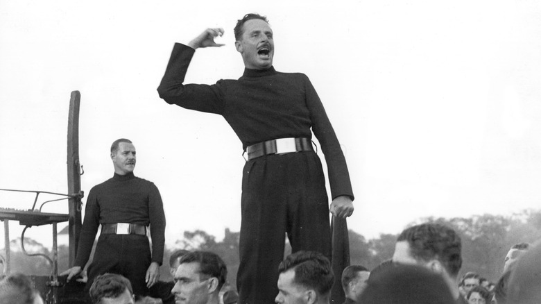 Oswald Mosley giving a speech