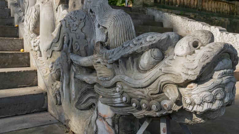 stone dragon Vietnam palace