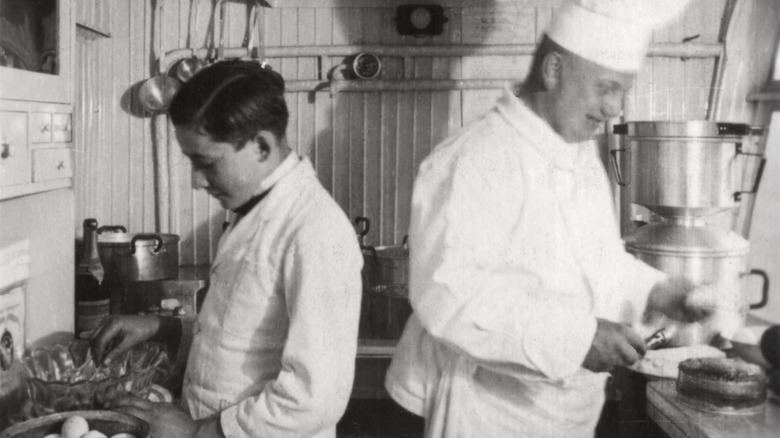 preparing food in the Graf Zeppelin