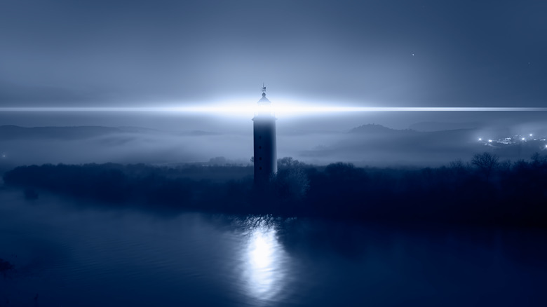 Lighthouse in the dark of night