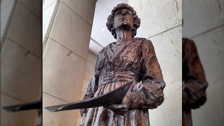 A statue of Jeannette Rankin at the Capitol