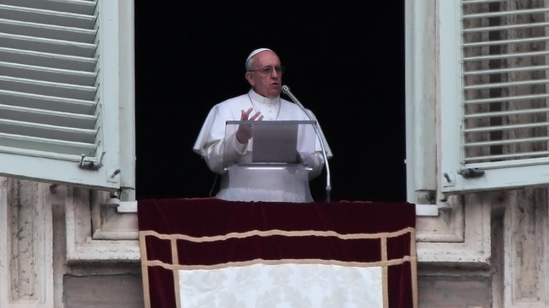 Pope Francis delivering sermon in the Vatican
