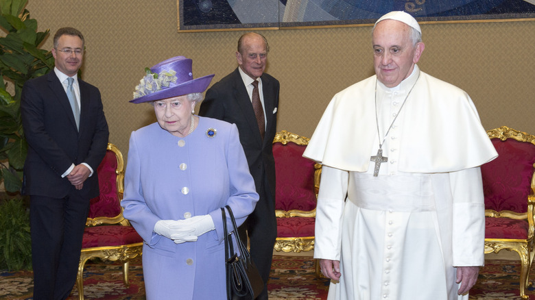 Queen Elizabeth II meeting Pope Francis