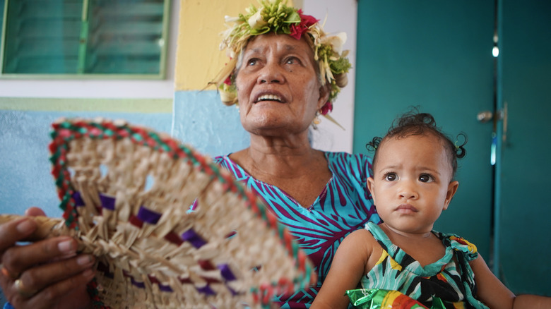 Tuvalu child grandmother
