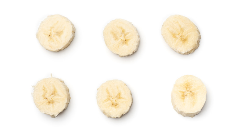 Cut banana slices