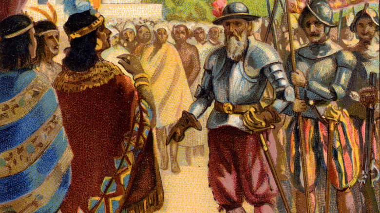 Painting of Atahualpa Pizarro