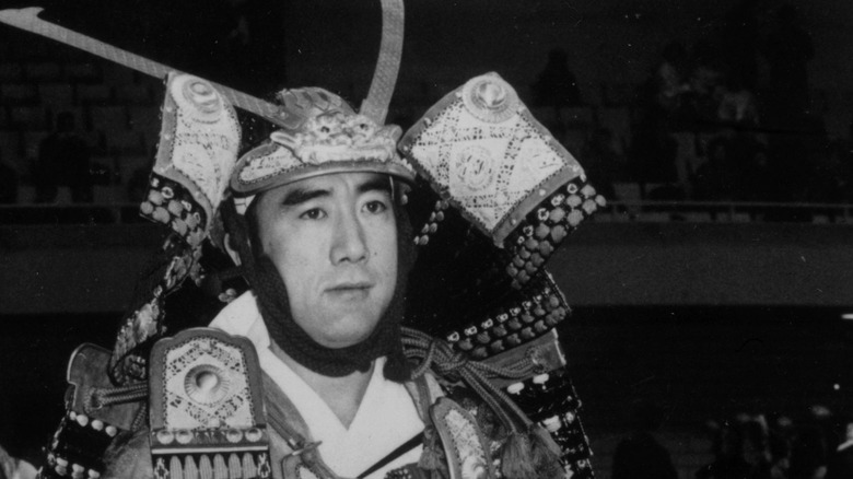 Yukio Mishima dressed as samurai