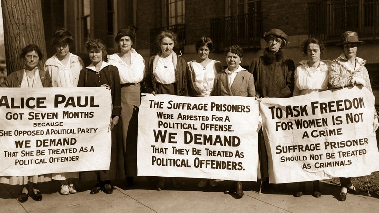 Suffragettes protesting