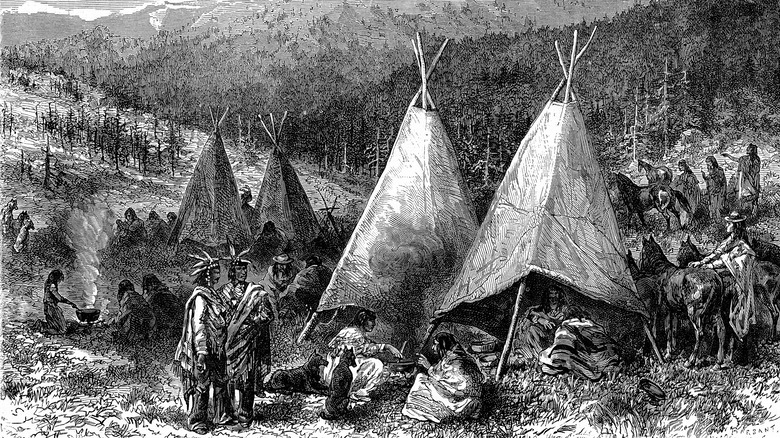 Oklahoma territory Indian encampment