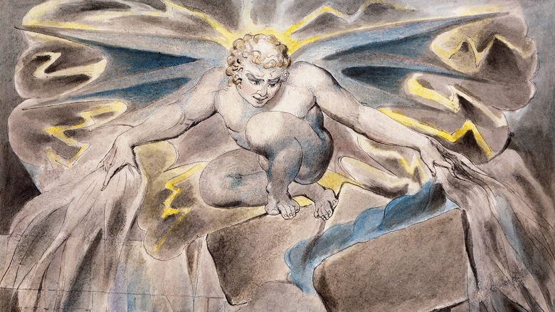 Job's Sons and Daughters Overwhelmed by Satan, by William Blake.
