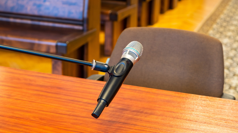 Mic in a courtroom