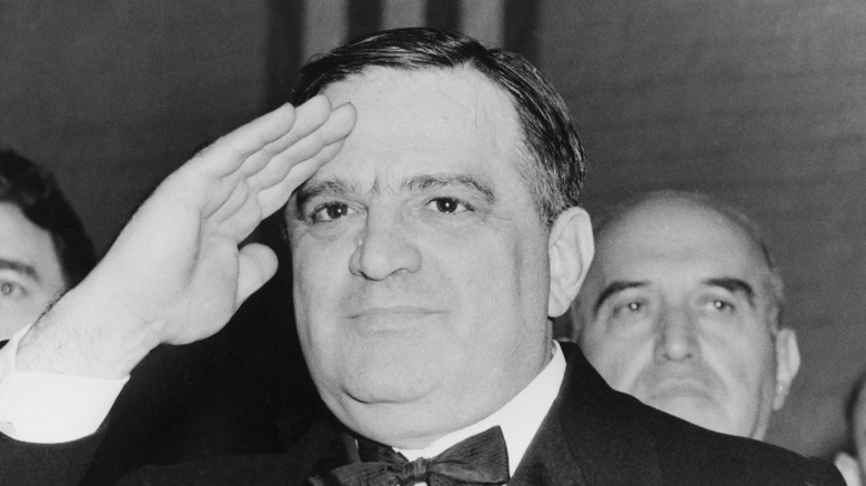 Fiorello H. La Guardia saluting