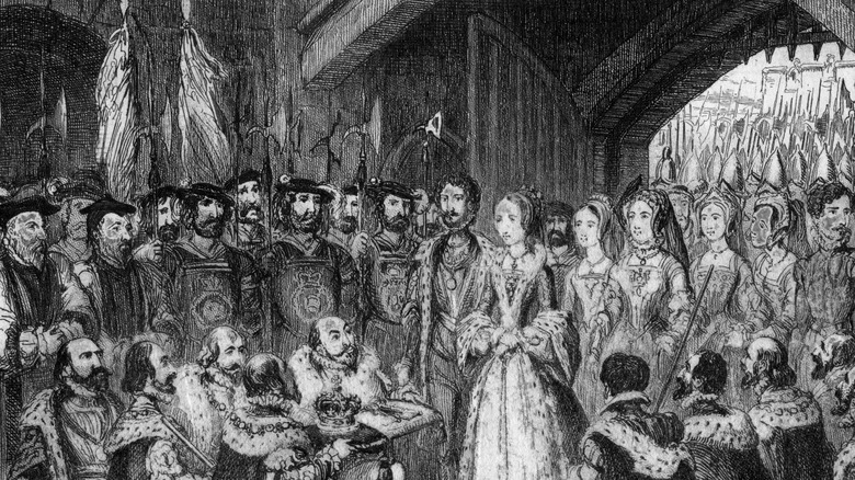 Illustration of Lady Jane Grey and crowd