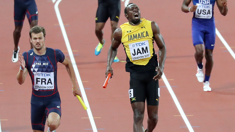 Usain Bolt hopping