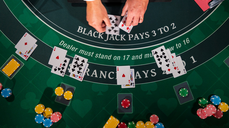 a blackjack table