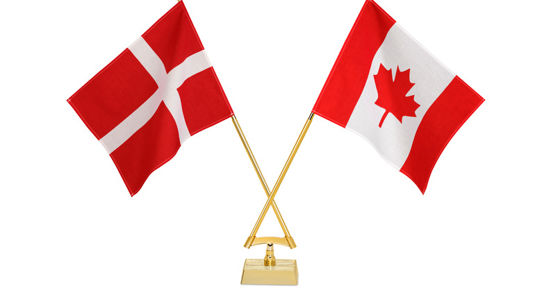  Canadian and Danish flags