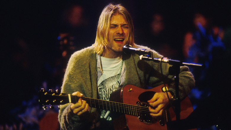 Kurt Cobain playing guitar