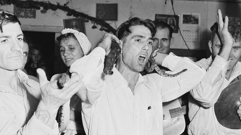 Handling serpents at the Pentecostal Church of God, Harlan County, Kentucky, 1946