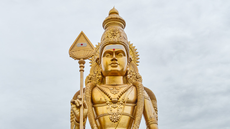 Golden statue of Lord Kartikeya