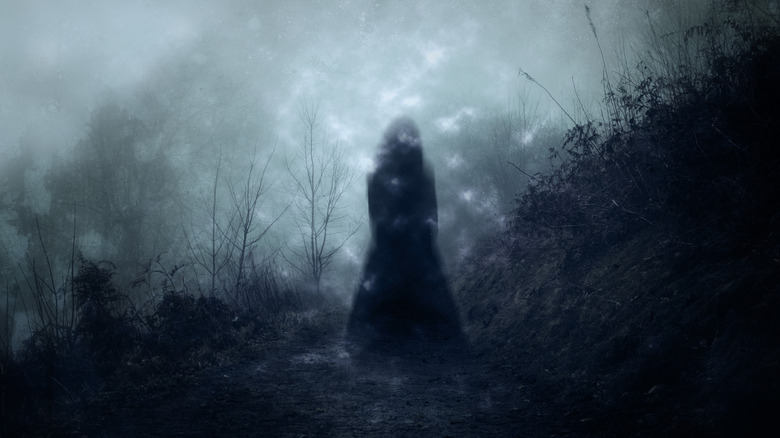 Ghost woman in fog