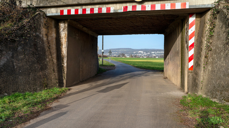 Open railway trestle with no traffic