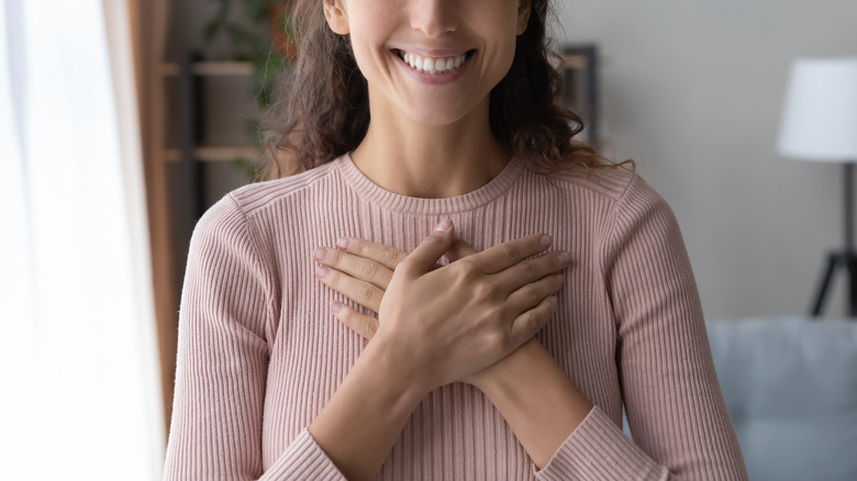 Girl feeling happy