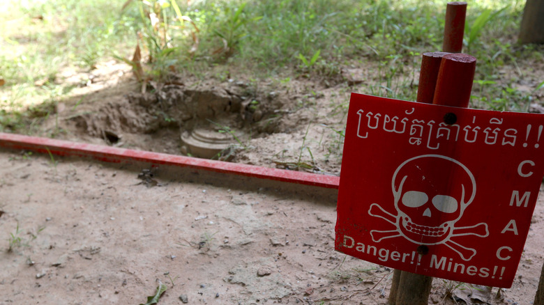 Landmine area in Cambodia