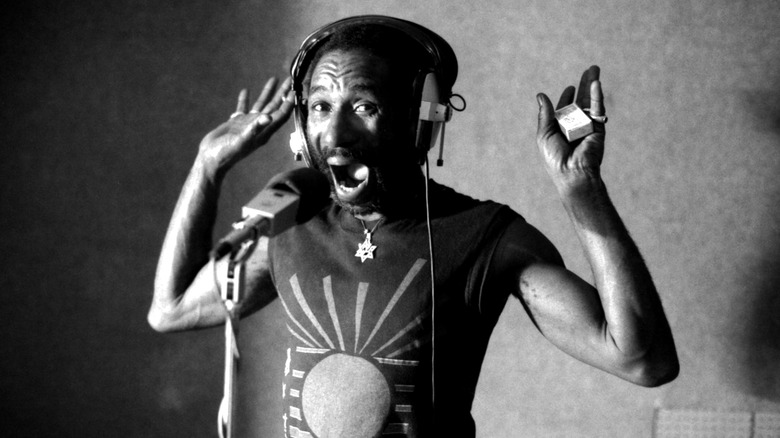 Lee Scratch Perry recording vocals 