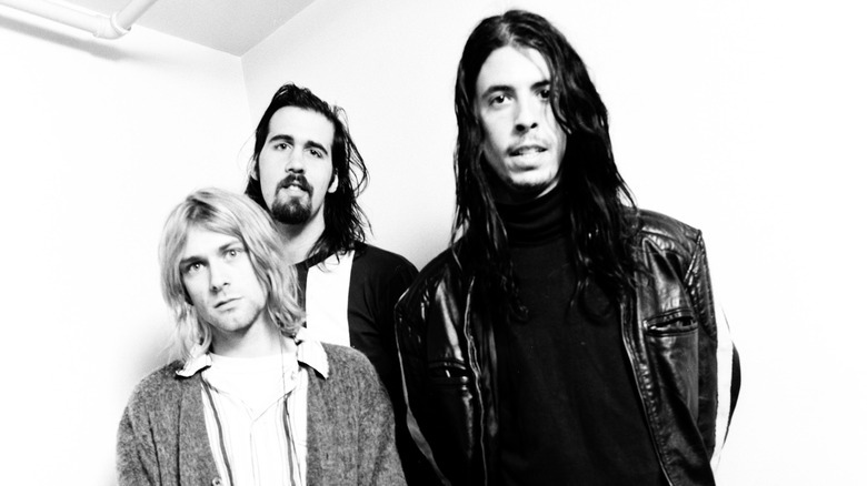 Nirvana posing for band photo