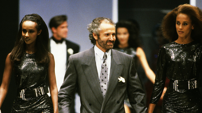 Gianni Versace during his runway show