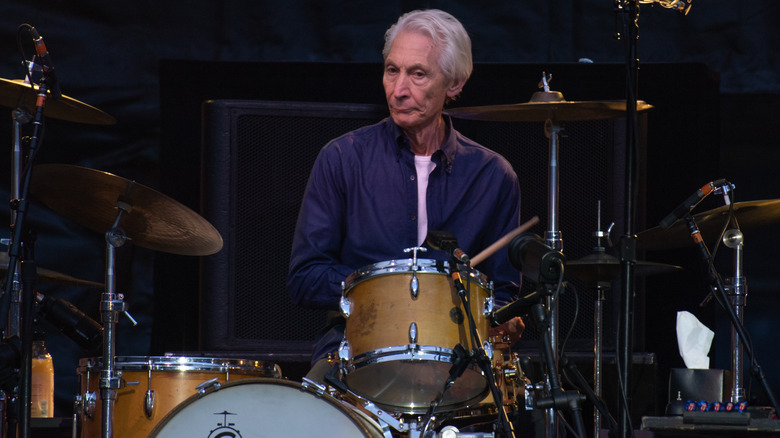 Charlie Watts drumming in 2018