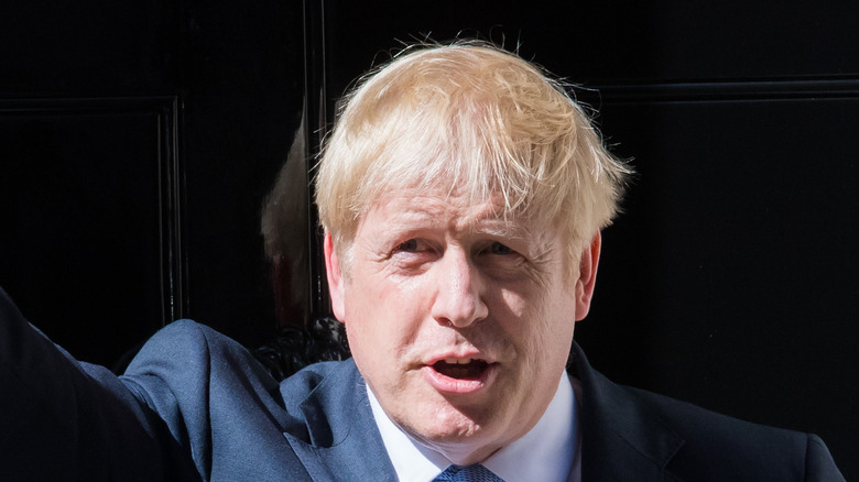 Boris Johnson squinting