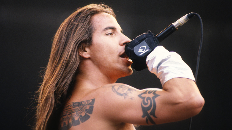 Anthony Kiedis with microphone