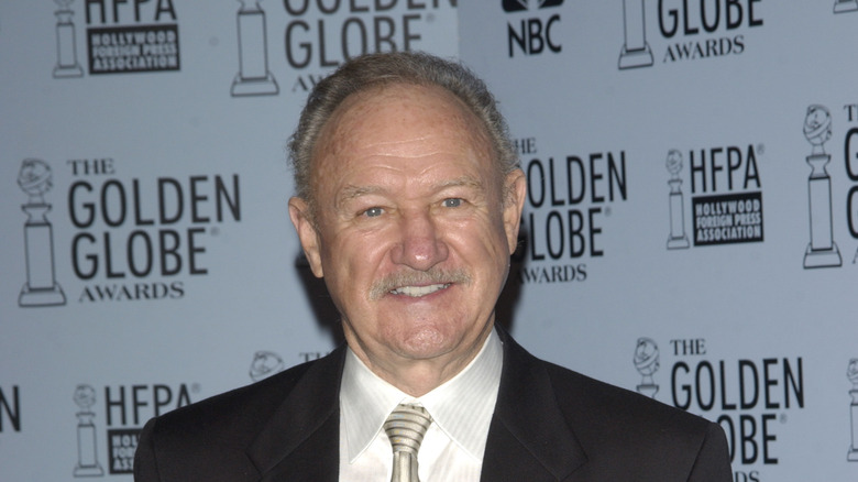 Gene Hackman with Golden Globe award