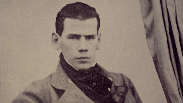 A young Leo Tolstoy posing for a photo