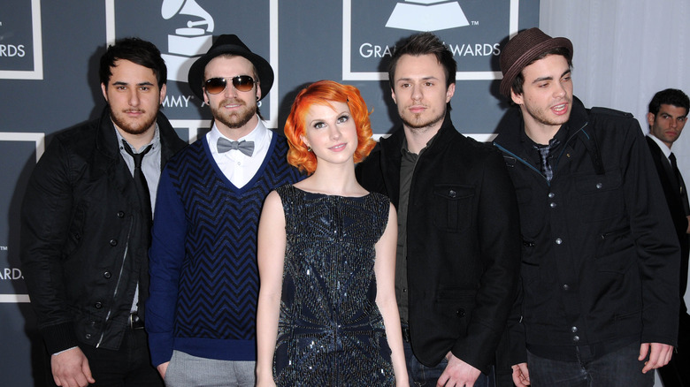 Paramore standing for photo